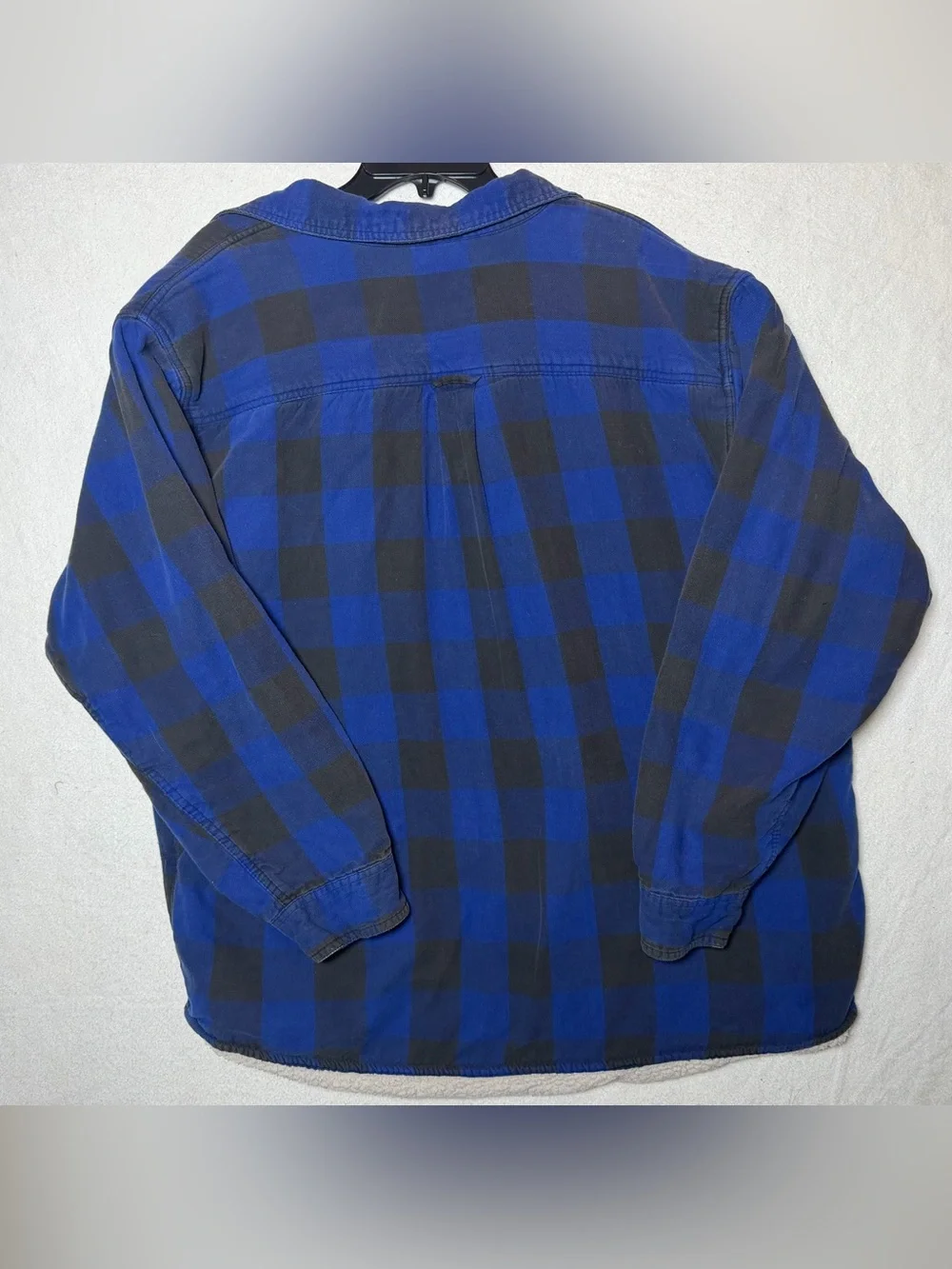RedHead Men’s 2XL Sherpa Lined Flannel Shirt Jacket Blue Buffalo Plaid Shacket